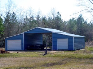 Valley style metal barns.