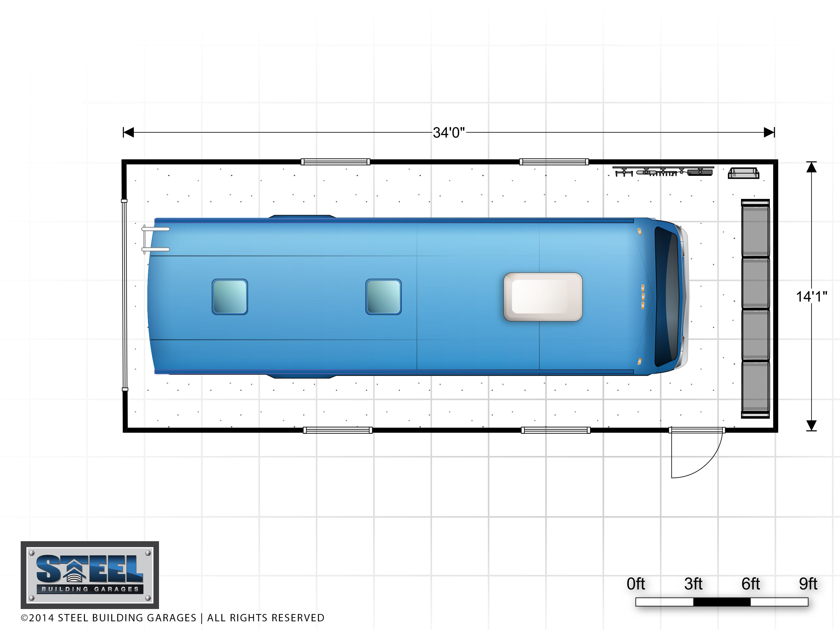 Class a rv storage metal building garage