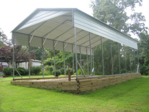 Sturdy open carport for recreational vehicles