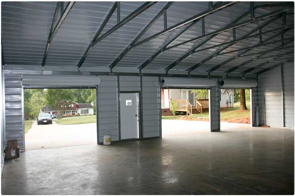Panels are precut for customization of steel garage