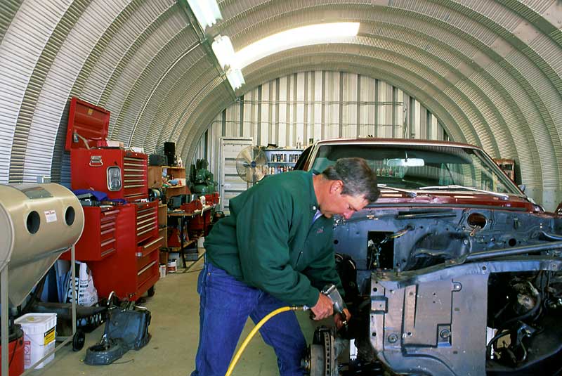 Steel garages are perfect for auto repair shops