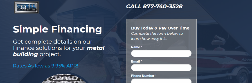 Building Financing for Prefab Garages and other structures available from Steel Building Garages!