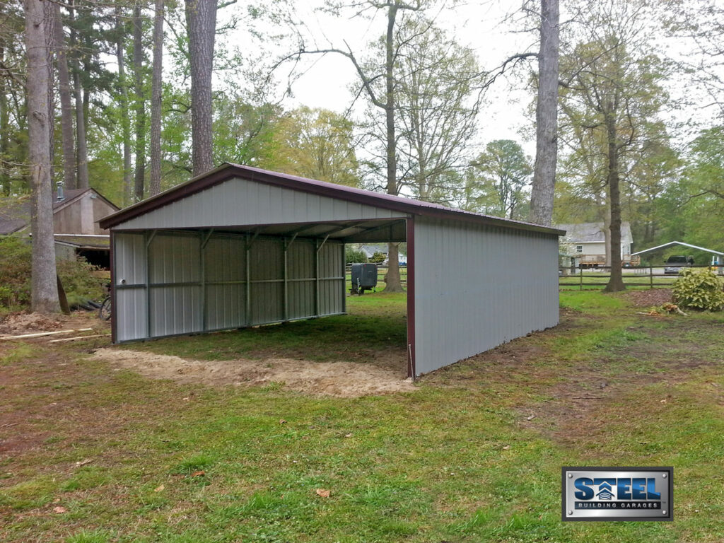 Metal Carport - Closed Sides, Open Ends