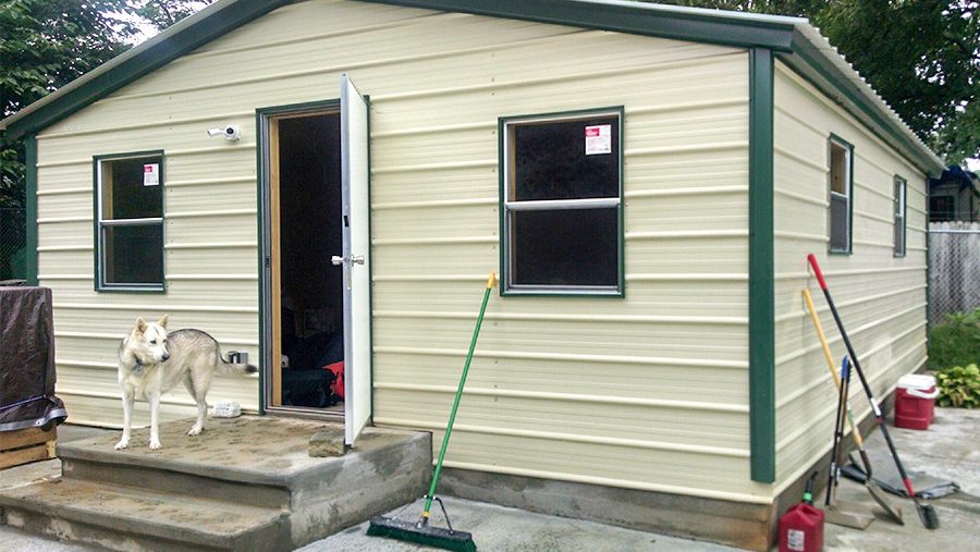 Custom metal building tiny home conversion.