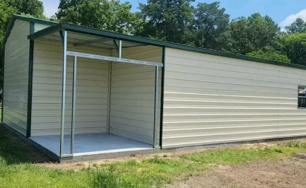 Steel Building Garage extension project 2025 - Original 2022 building